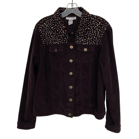 Cathy Daniels Brown Cordoroy Snap‎ Up Lightweight Jacket Large Pre-owned - Picture 1 of 8